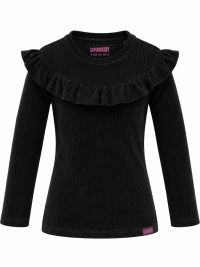 Louder! rib velvet longsleeve Amaya black 